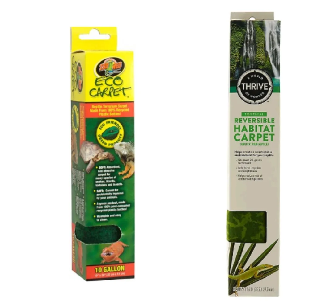 New! 1 ZooMed Repti Carpet + 1 Thrive Reptile Carpet • 10 Gallon + Freebie